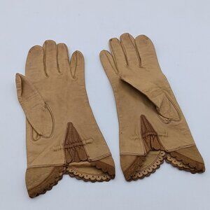 Vintage 1940s Genuine Leather Gloves LOKEN MAKE Gemany Size 7 1/4
